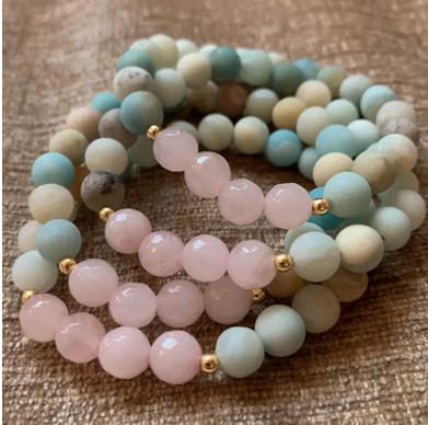Hope + Strength Bracelet | Rose Quartz + Amazonite