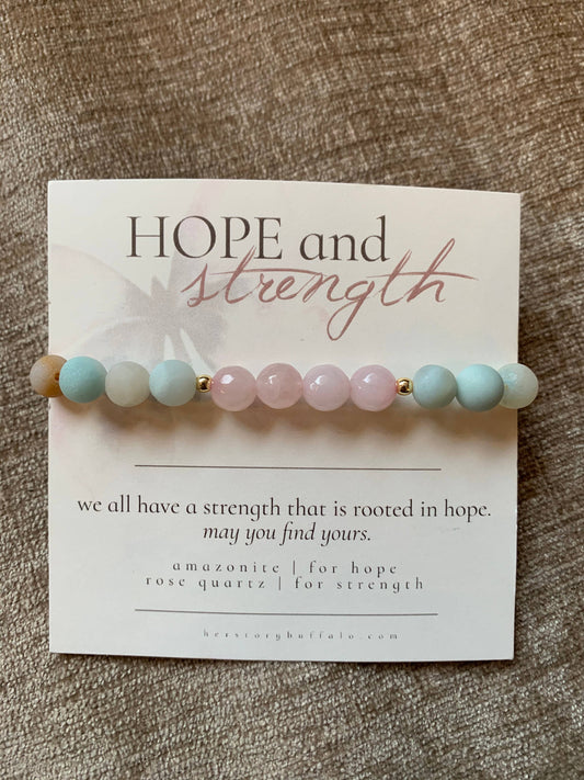 Hope + Strength Bracelet | Rose Quartz + Amazonite